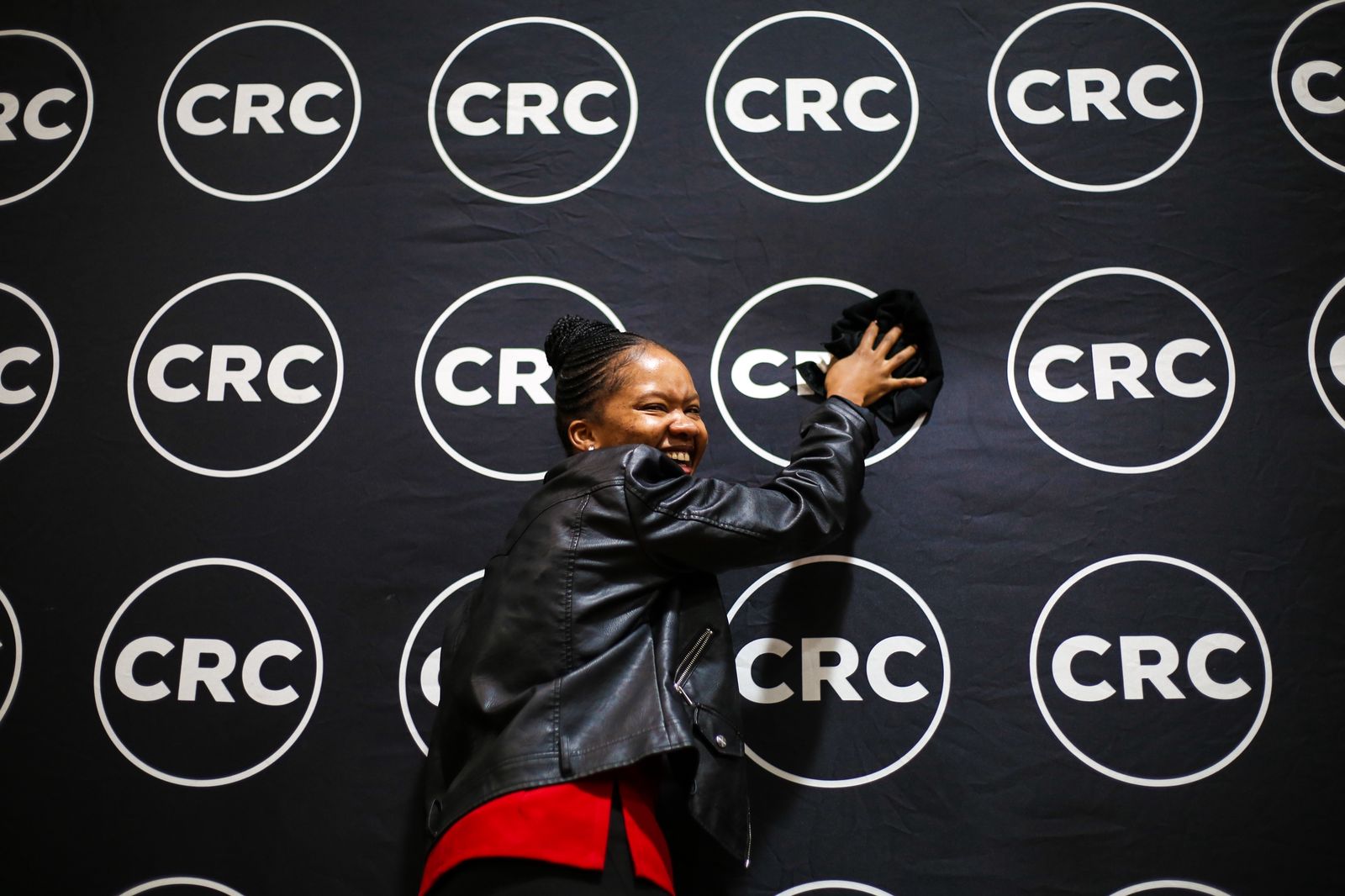 Joyful moment at the CRC photo backdrop